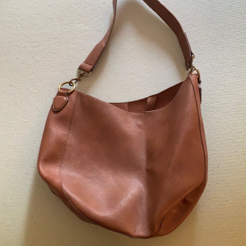 Brown leather shoulder bag